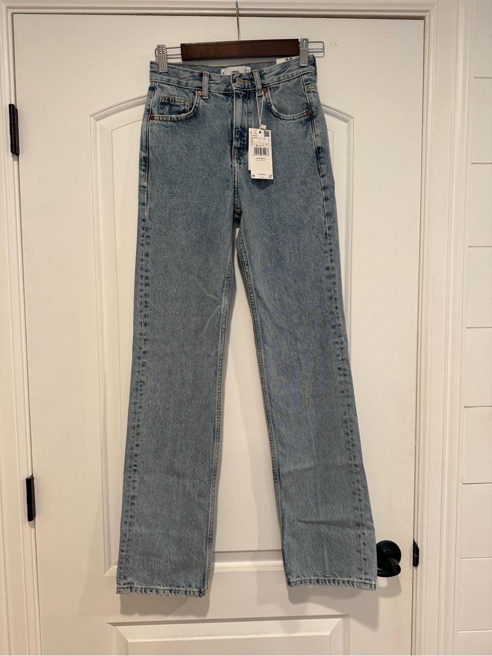 Mango Light Blue Women's Straight-Leg Jeans
